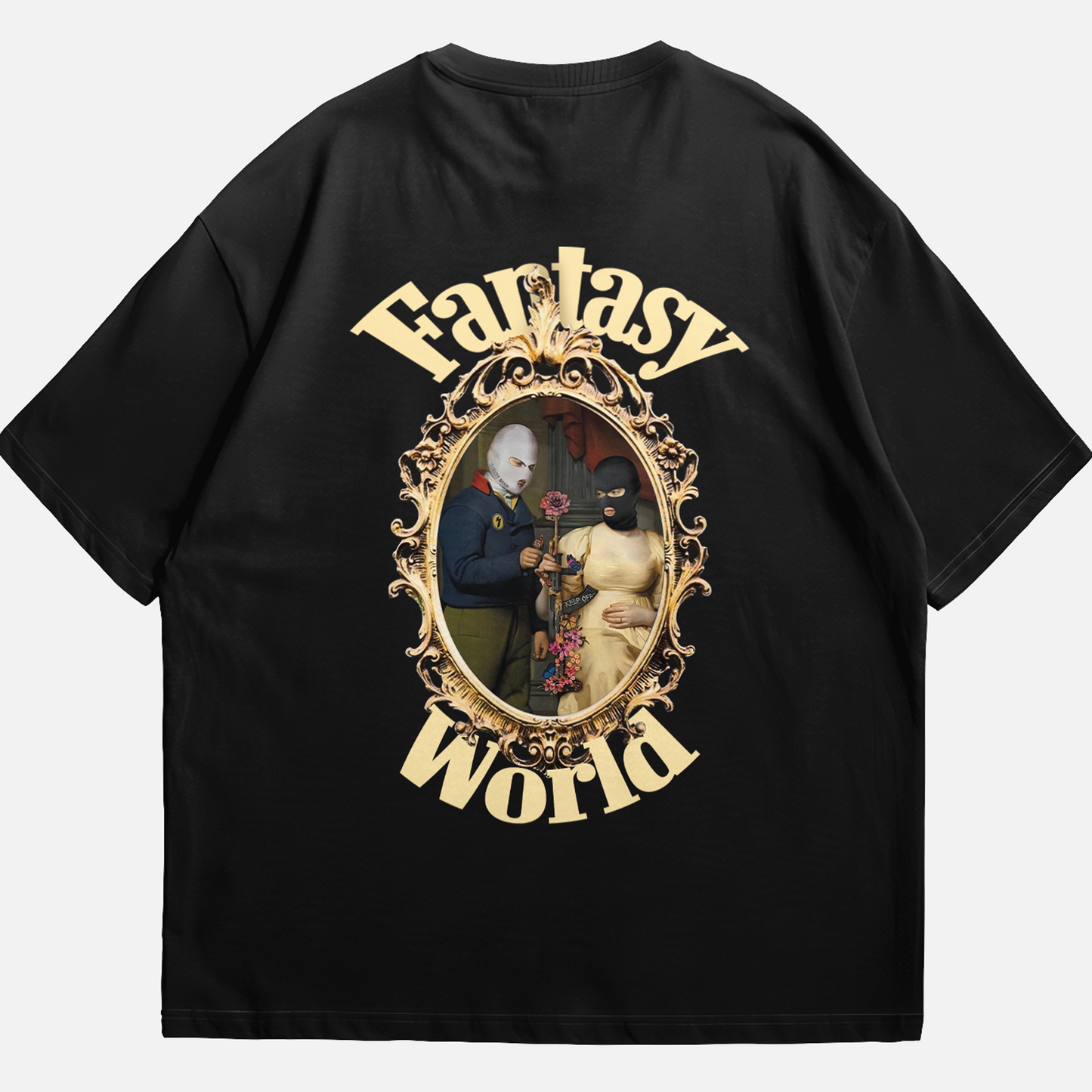 Fantasy World Black T-shirt Oversize