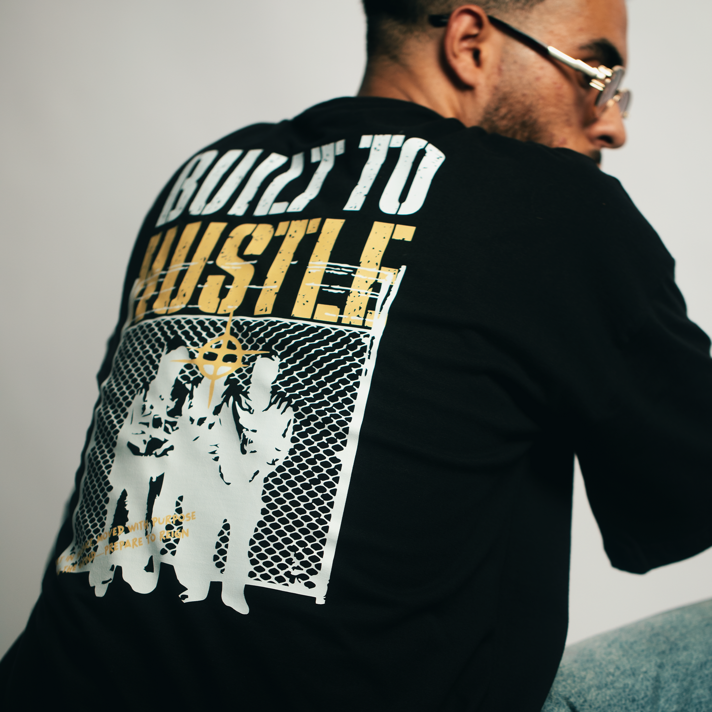 Built To Hustle Black T-shirt Oversize